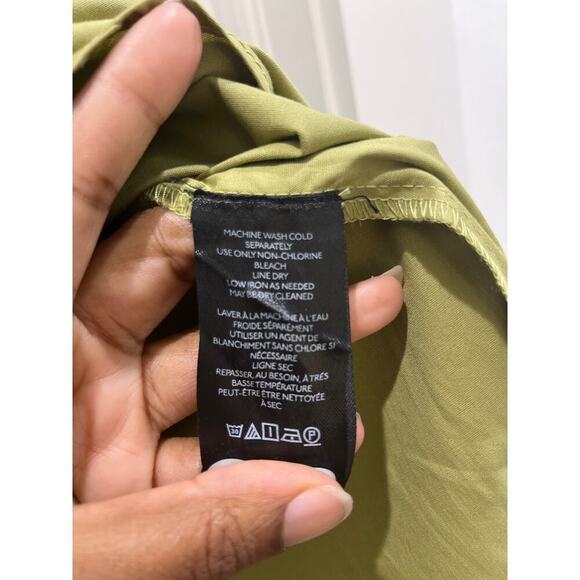 Maeve by Anthropologie Oversized Sage Green Button Down Shirt Sz S - Picture 4 of 6